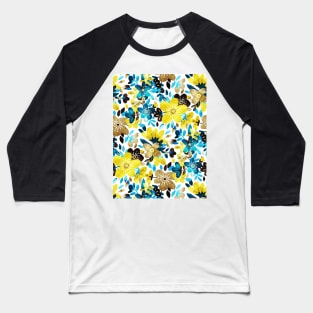 Happy Yellow Flower Collage Baseball T-Shirt